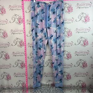 Disney Stitch Patterned Lounge Pajama Pants- Pastel Blue & Pink
